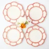 Mrs. Alice Bamboo Crockery|Pink Petal Bamboo Starter Plates (Set Of 4)
