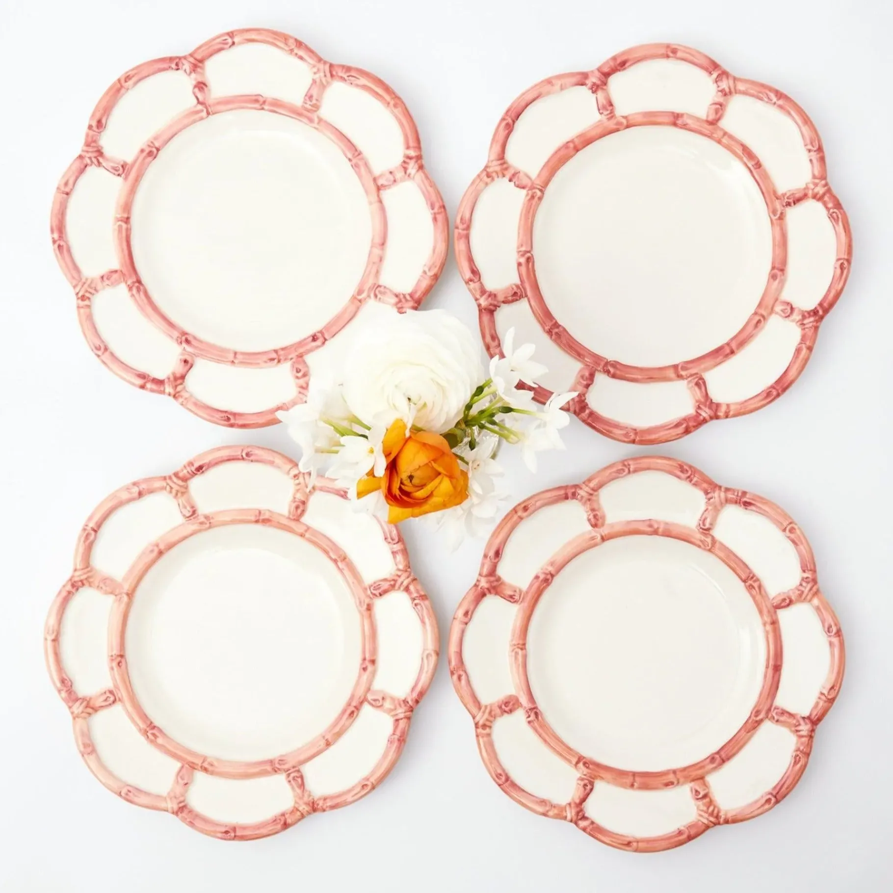 Mrs. Alice Crockery Sets|Pink Petal Bamboo Starter Plates (Set Of 4)