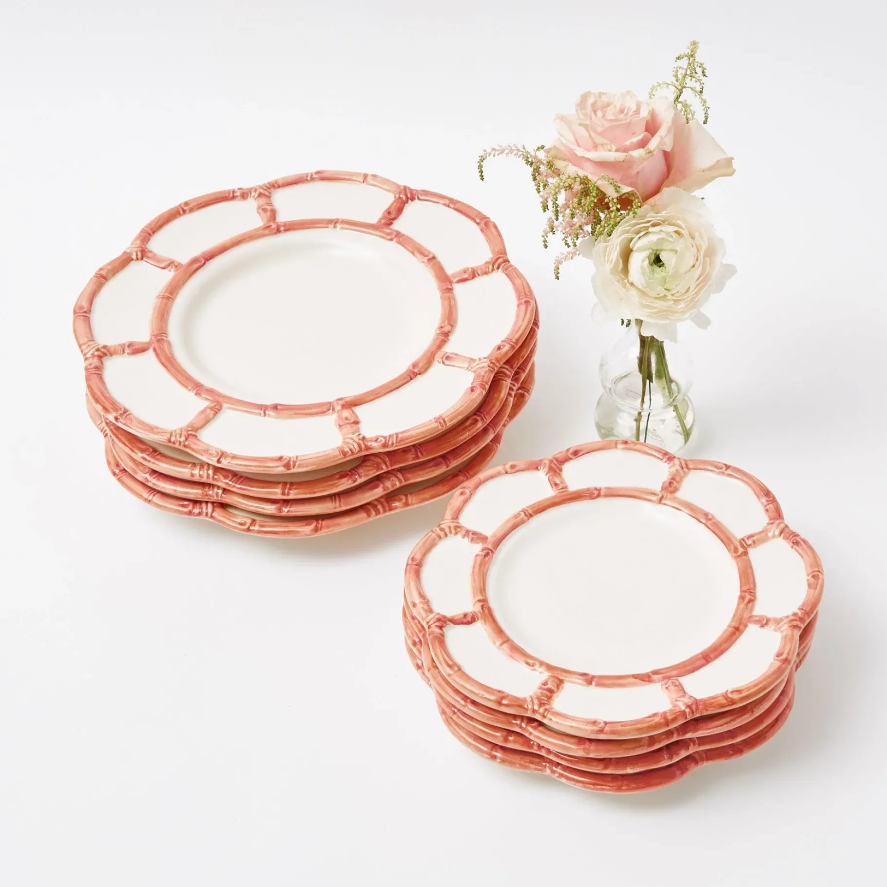 Mrs. Alice Crockery Sets|Pink Petal Bamboo Starter Plates (Set Of 4)