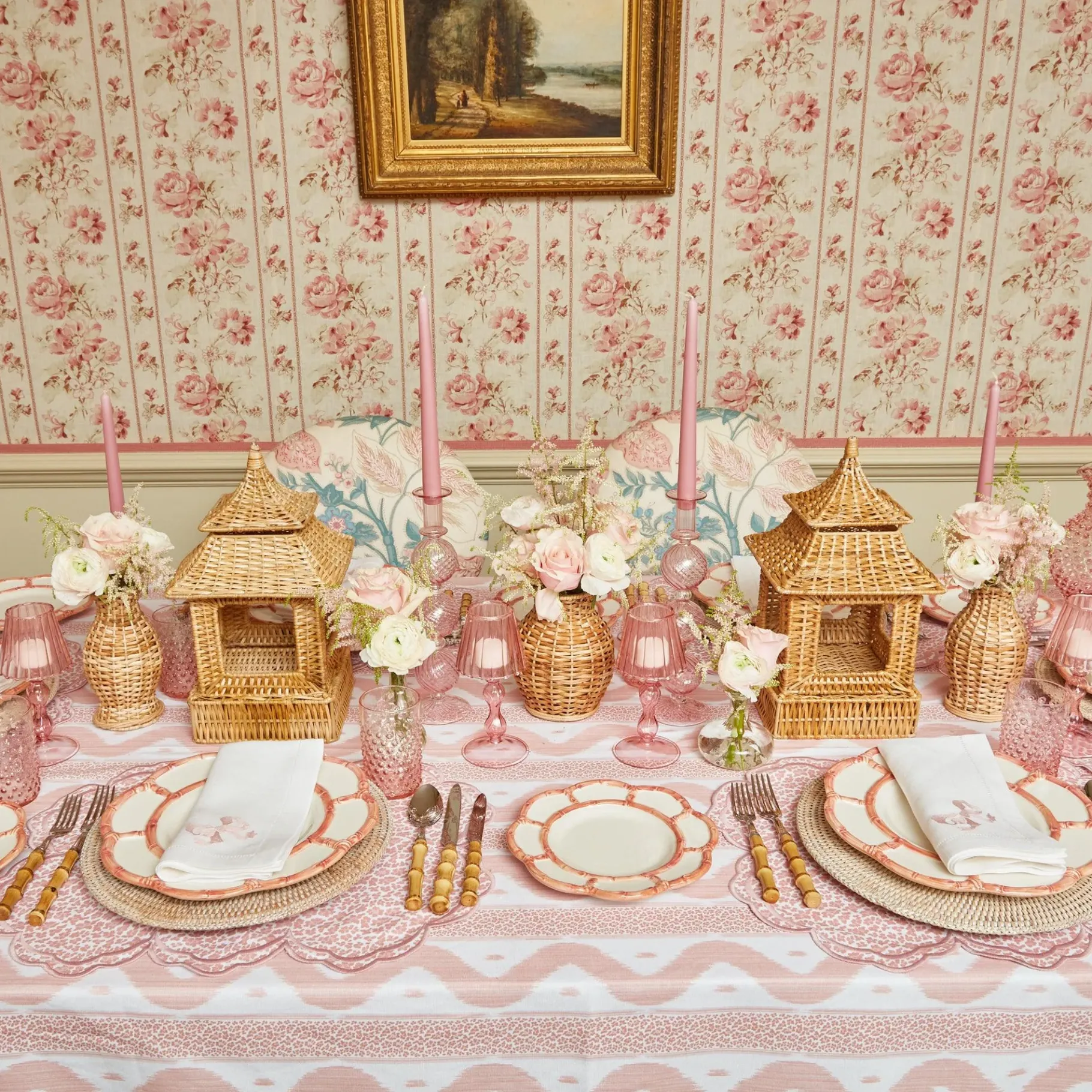 Mrs. Alice Crockery Sets|Pink Petal Bamboo Starter Plates (Set Of 4)