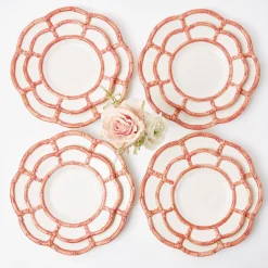 Mrs. Alice Crockery Sets|Pink Petal Bamboo Starter Plates (Set Of 4)