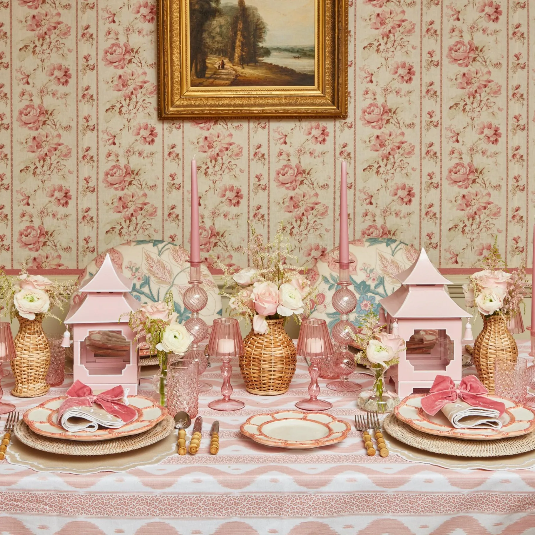 Mrs. Alice Crockery Sets|Pink Petal Bamboo Starter Plates (Set Of 4)