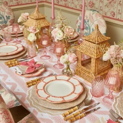 Mrs. Alice Crockery Sets|Pink Petal Bamboo Starter Plates (Set Of 4)