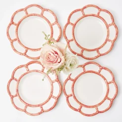 Mrs. Alice Crockery Sets|Pink Petal Bamboo Starter Plates (Set Of 4)