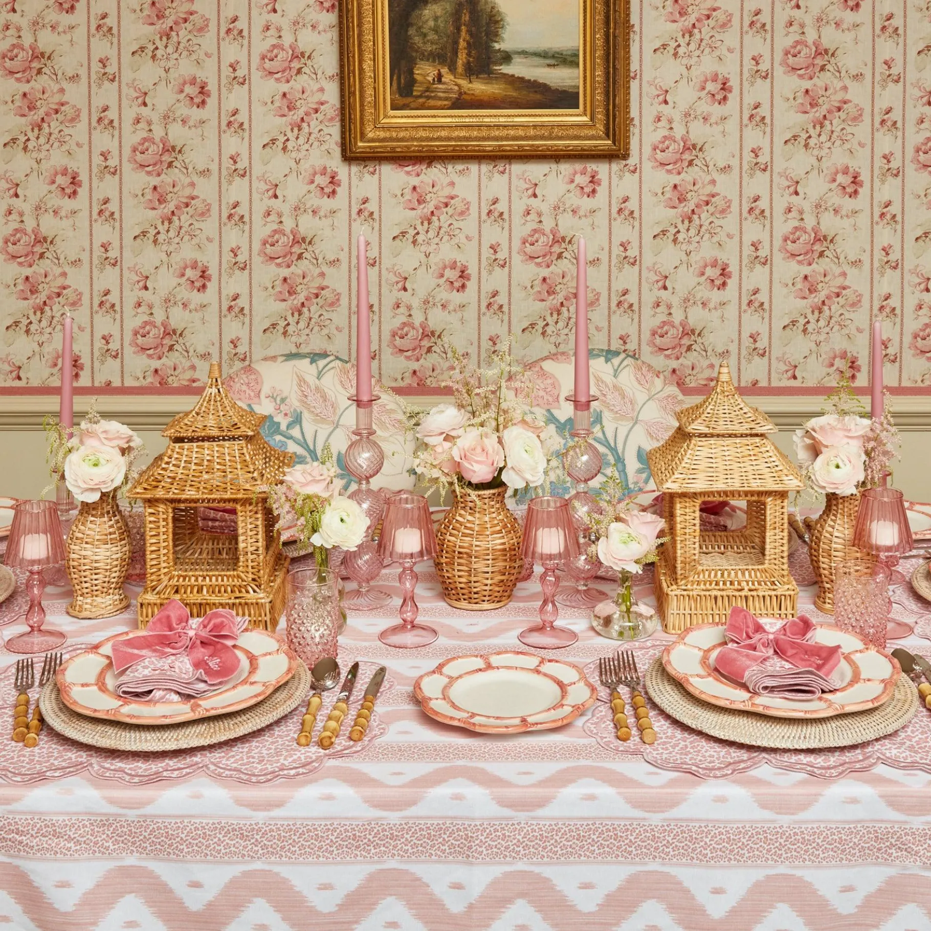 Mrs. Alice Crockery Sets|Pink Petal Bamboo Starter Plates (Set Of 4)