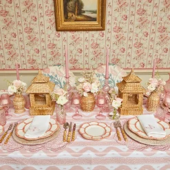 Mrs. Alice Bamboo Crockery|Pink Petal Bamboo Starter Plate