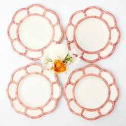 Mrs. Alice Starter Plates|Pink Petal Bamboo Starter Plates (Set Of 4)