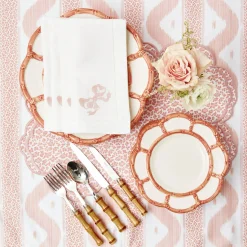 Mrs. Alice Starter Plates|Pink Petal Bamboo Starter Plates (Set Of 4)