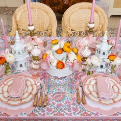 Mrs. Alice Starter Plates|Pink Petal Bamboo Starter Plates (Set Of 4)