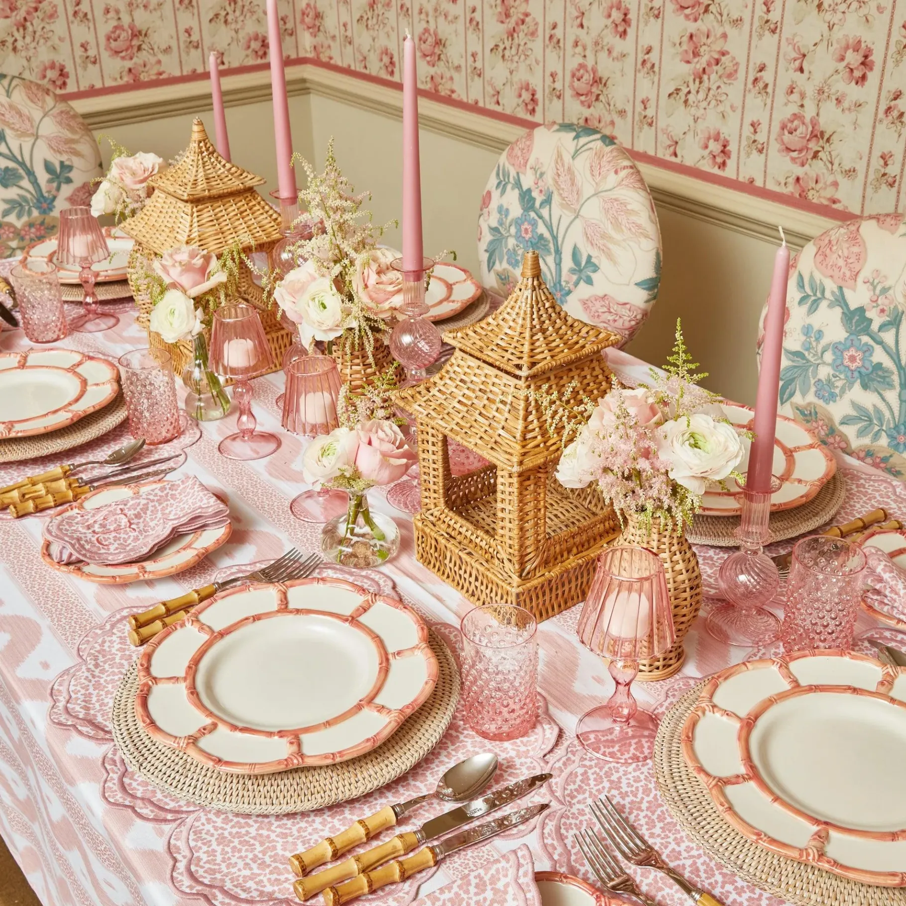 Mrs. Alice Starter Plates|Pink Petal Bamboo Starter Plate