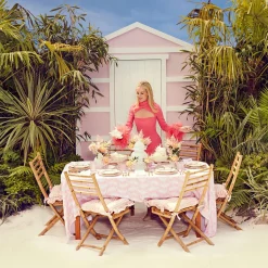 Mrs. Alice Tablecloths|Pink Trailing Ferns Tablecloth