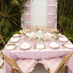 Mrs. Alice Tablecloths|Pink Trailing Ferns Tablecloth