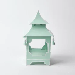 Mrs. Alice Candle Holders|Pistachio Green Pagoda Lantern
