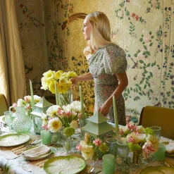 Mrs. Alice Candle Holders|Pistachio Green Pagoda Lantern