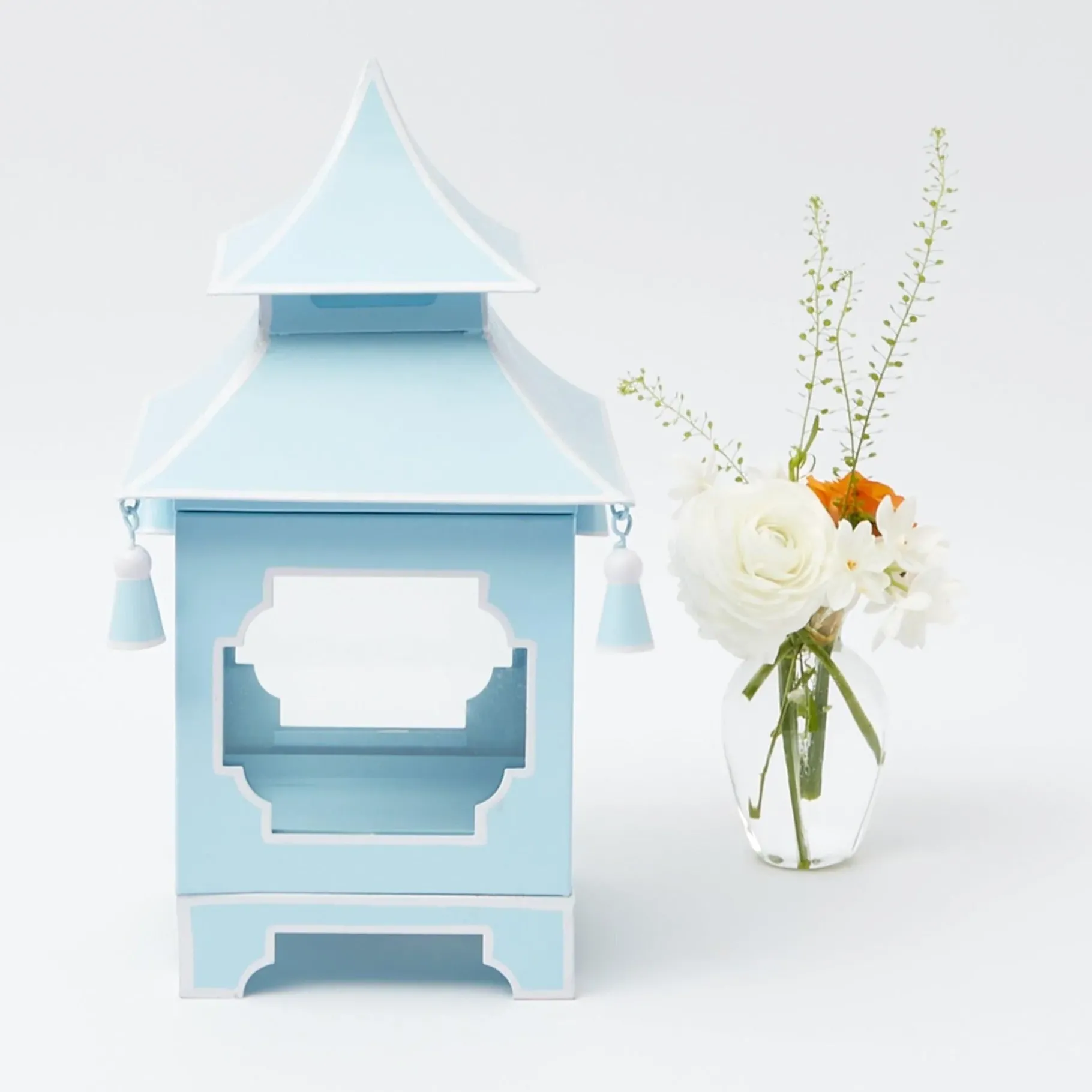 Mrs. Alice Candle Holders|Powder Blue Pagoda Lantern