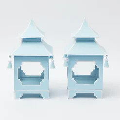 Mrs. Alice Candle Holders|Powder Blue Pagoda Lantern