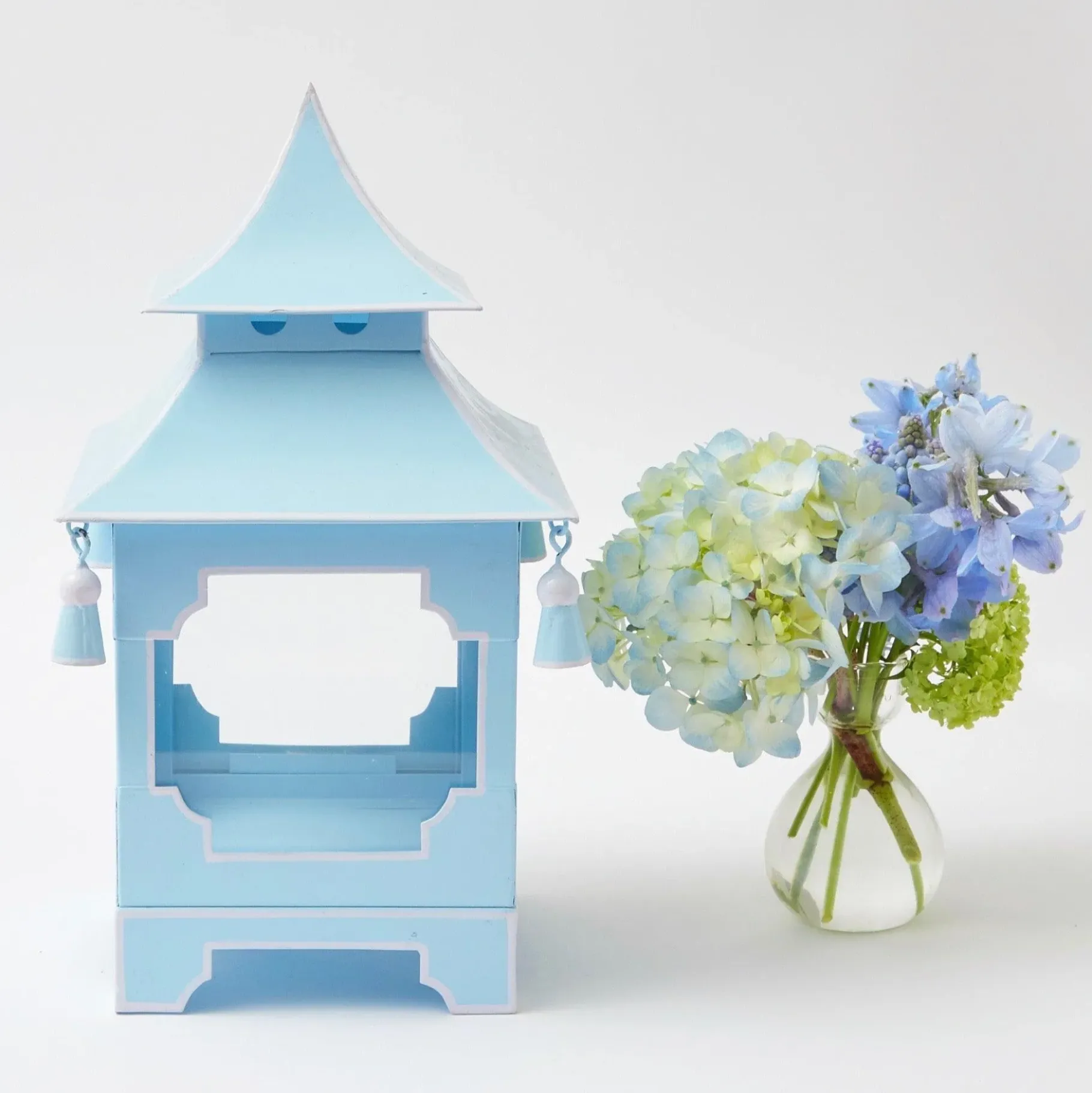 Mrs. Alice Candle Holders|Powder Blue Pagoda Lantern