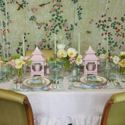 Mrs. Alice Candle Holders|Powder Pink Pagoda Lantern