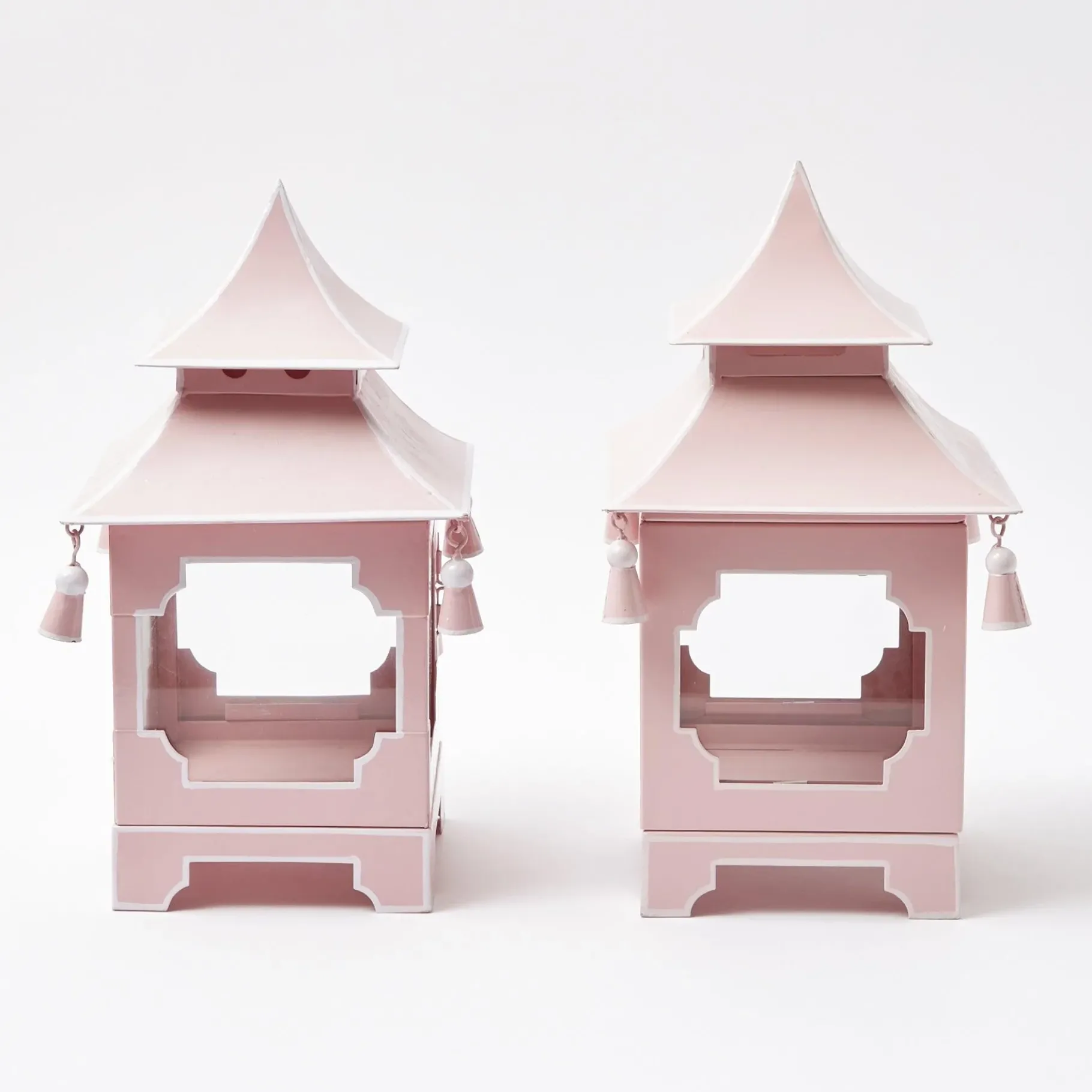 Mrs. Alice Candle Holders|Powder Pink Pagoda Lantern