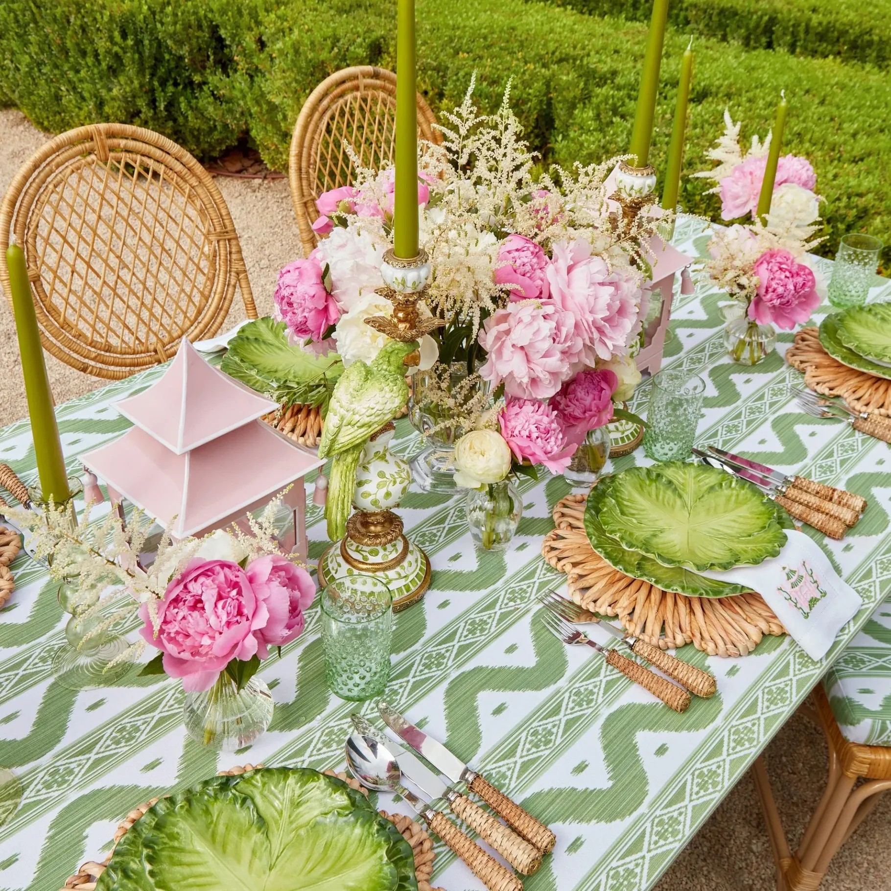 Mrs. Alice Candle Holders|Powder Pink Pagoda Lantern