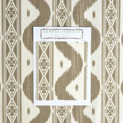 Mrs. Alice Serena Fresson Fabrics|Putty Ikat Stripe Fabric
