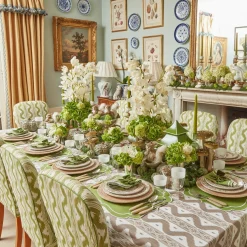 Mrs. Alice Tablecloths|Putty Ikat Tablecloth