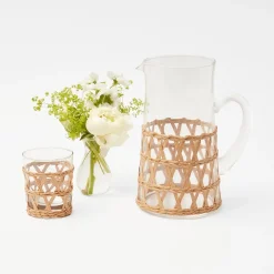 Mrs. Alice Glasses|Raffia Water Glasses & Jug Set