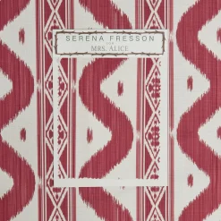 Mrs. Alice Serena Fresson Fabrics|Raspberry Pink Ikat Stripe Fabric