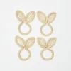 Mrs. Alice Rattan Tableware|Rattan Bunny Napkin Rings (Set Of 4)