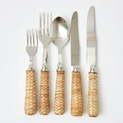 Mrs. Alice Rattan Tableware|Rattan Cutlery (5 Piece)