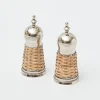 Mrs. Alice Rattan Tableware|Rattan Salt & Pepper Set
