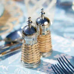 Mrs. Alice Rattan Tableware|Rattan Salt & Pepper Set