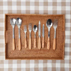 Mrs. Alice Rattan Tableware|Rattan Tray