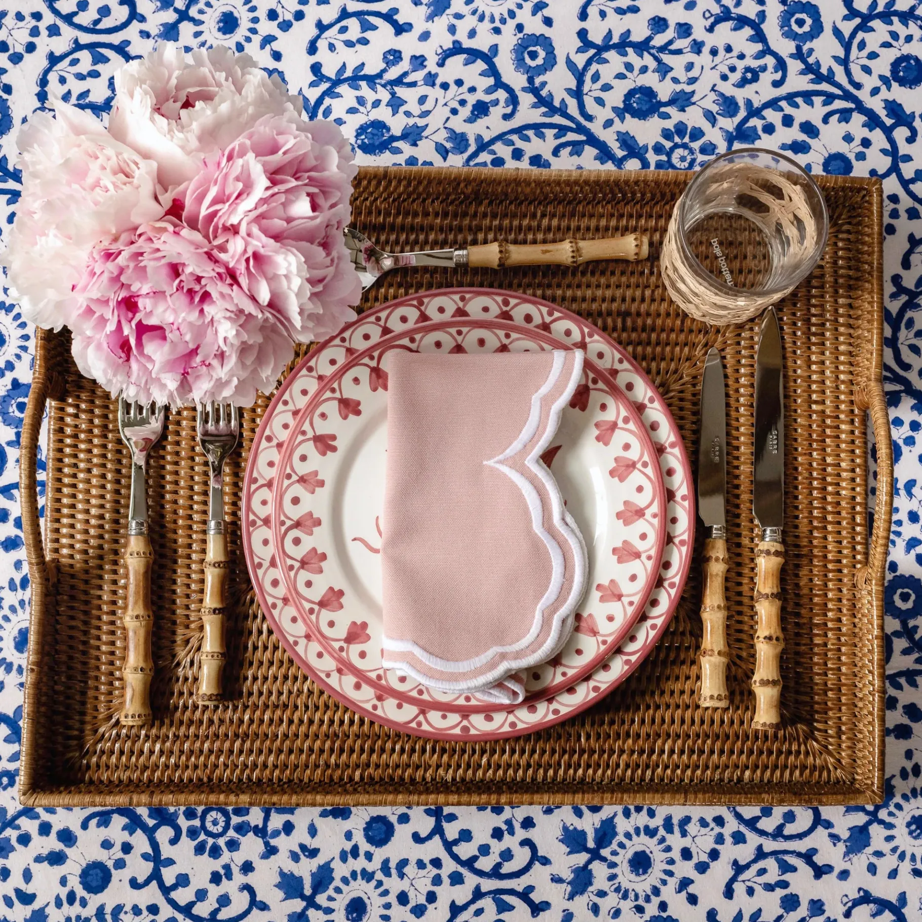 Mrs. Alice Rattan Tableware|Rattan Tray