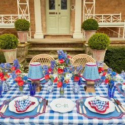 Mrs. Alice Lamps & Lighting|Rechargeable Lamp With Blue Lotus Lampshade