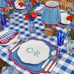 Mrs. Alice Lamps & Lighting|Rechargeable Lamp With Blue Lotus Lampshade