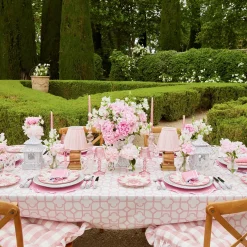 Mrs. Alice Lamps & Lighting|Rechargeable Lamp With Pink Lotus Lampshade