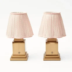 Mrs. Alice Lamps & Lighting|Rechargeable Lamp With Pink Lotus Lampshade
