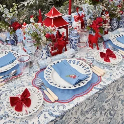 Mrs. Alice Glasses|Red Rim Wine Glasses (Set Of 4)