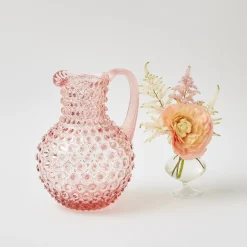 Mrs. Alice Jugs|Rose Pink Hobnail Jug