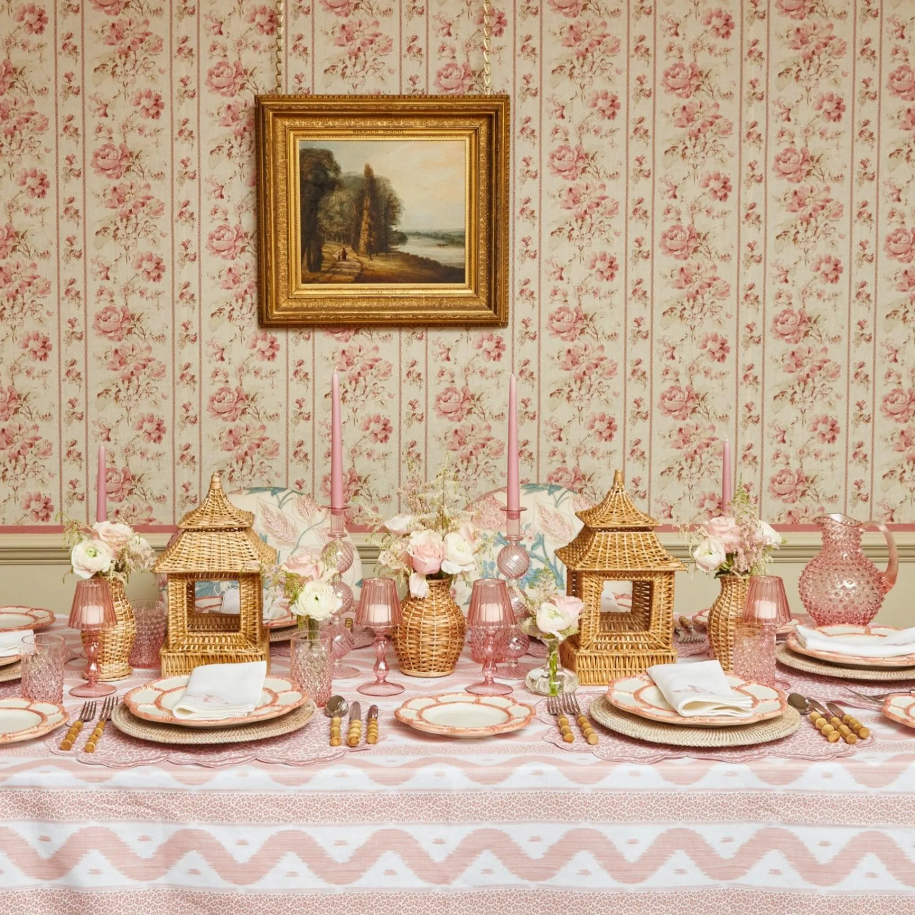 Mrs. Alice Jugs|Rose Pink Hobnail Water Glasses & Jug Set