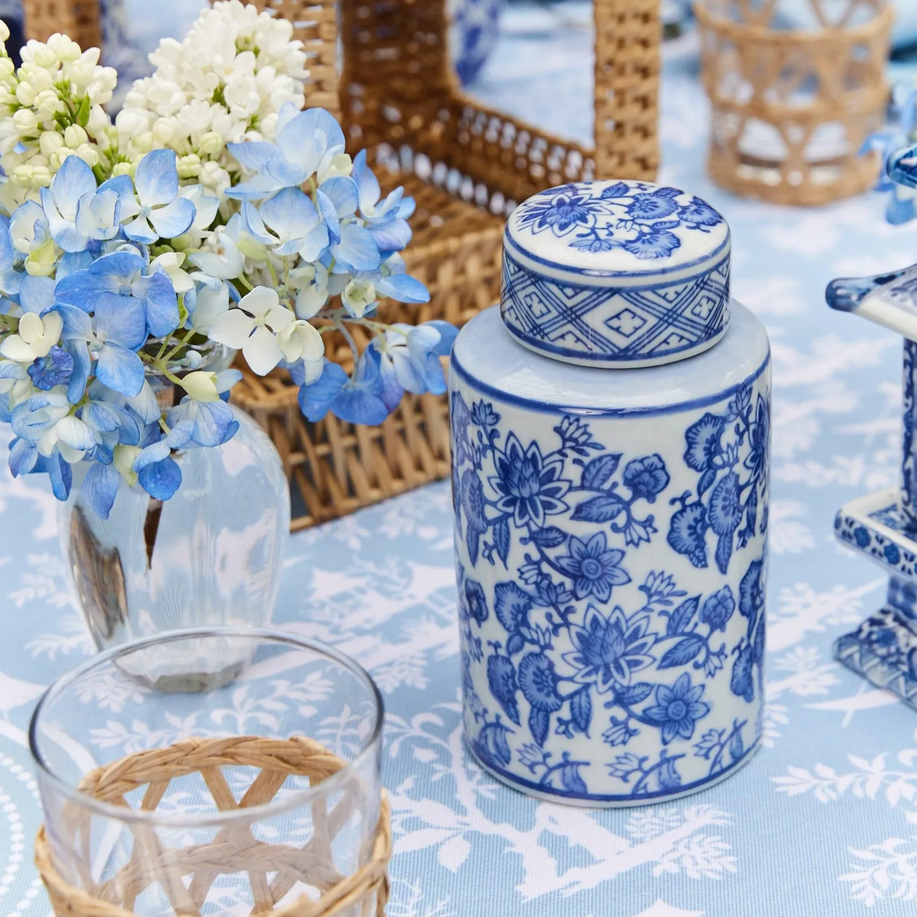 Mrs. Alice Vases|Round Chinoiserie Ginger Jars (Pair)