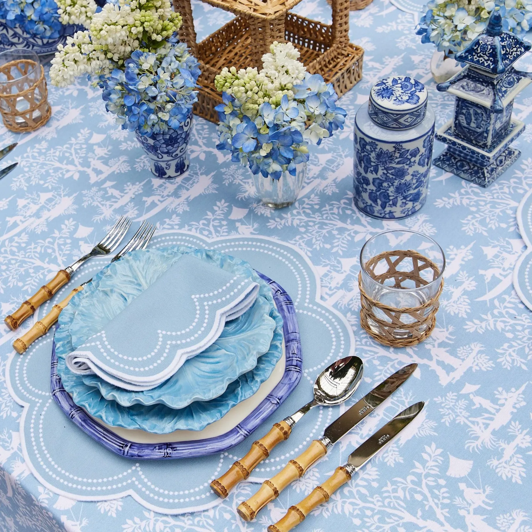 Mrs. Alice Vases|Round Chinoiserie Ginger Jars (Pair)