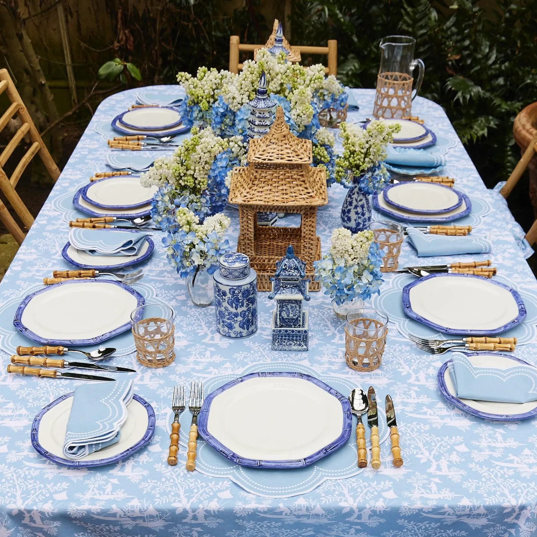 Mrs. Alice Vases|Round Chinoiserie Ginger Jars (Pair)