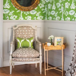 Mrs. Alice Trays & Liners|Round Scalloped Rattan Tray With Stand