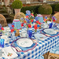 Mrs. Alice Tablecloths|Royal Blue Gingham Tablecloth