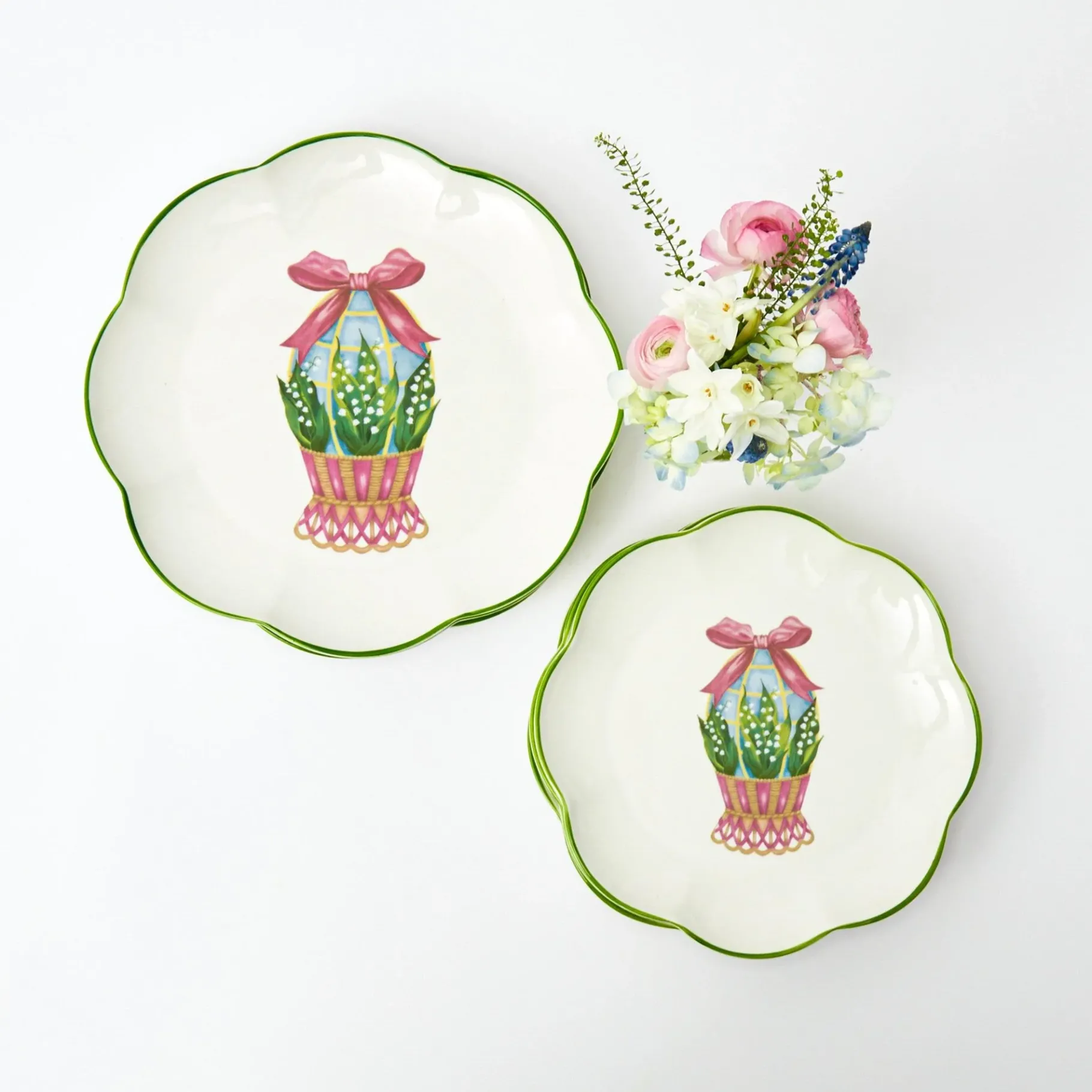 Mrs. Alice Starter Plates|Scalloped Easter Dinner & Starter Plate (Set Of 8)