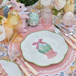 Mrs. Alice Crockery Sets|Scalloped Easter Dinner & Starter Plate (Set Of 8)