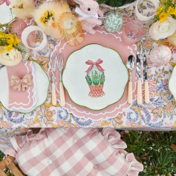 Mrs. Alice Crockery Sets|Scalloped Easter Dinner & Starter Plate (Set Of 8)