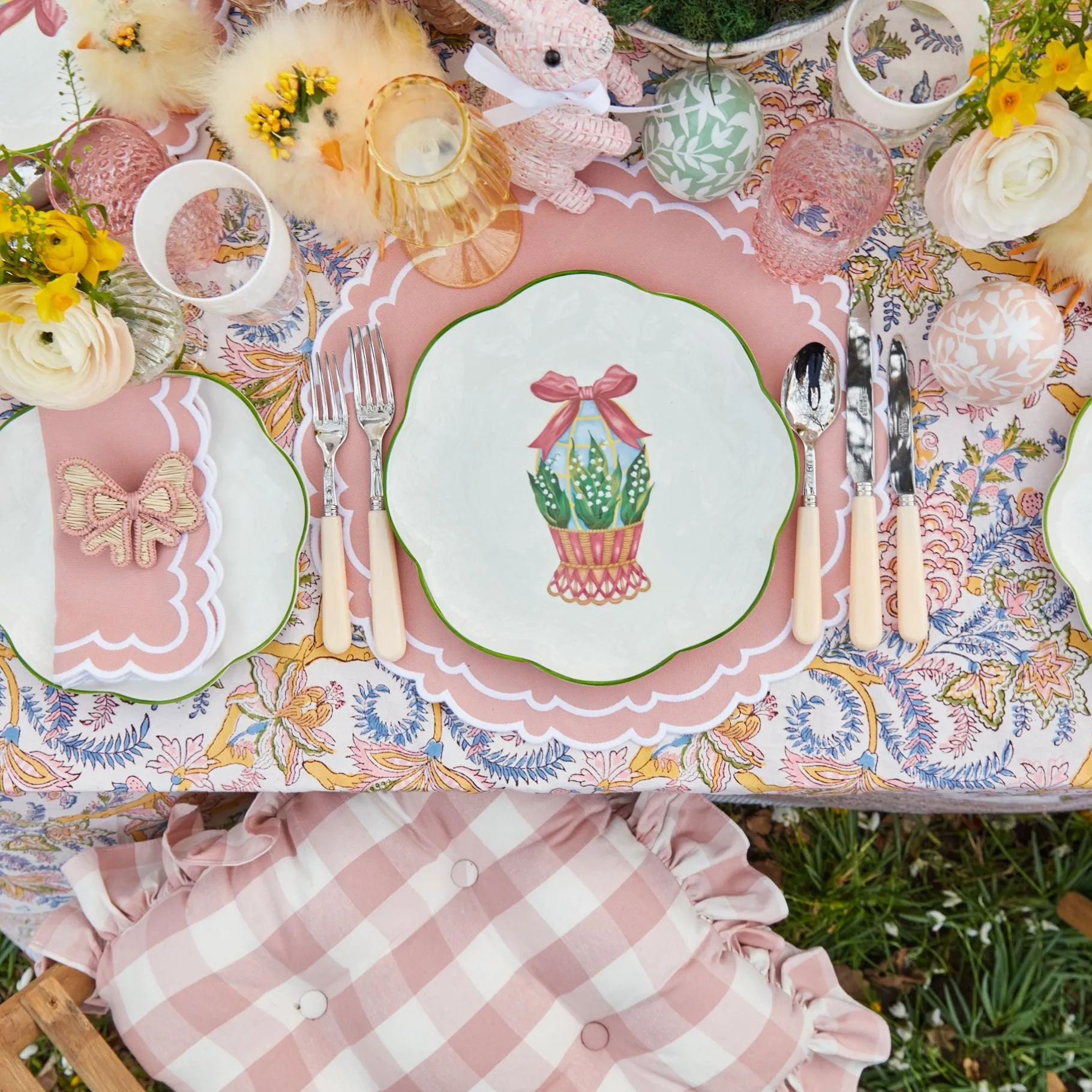 Mrs. Alice Crockery Sets|Scalloped Easter Dinner & Starter Plate (Set Of 8)